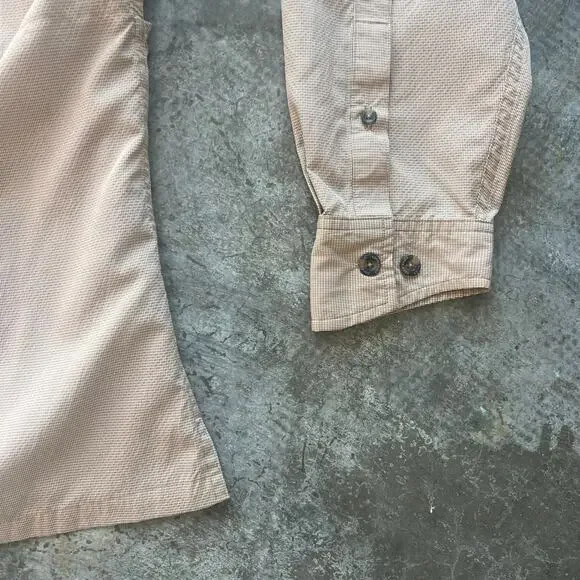 Eddie Bauer Sport Shop Fishing Shirt XL Tan Gorpcore Utility Vent - Picture 2 of 11